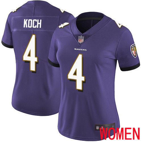 Baltimore Ravens Limited Purple Women Sam Koch Home Jersey NFL Football #4 Vapor Untouchable->women nfl jersey->Women Jersey